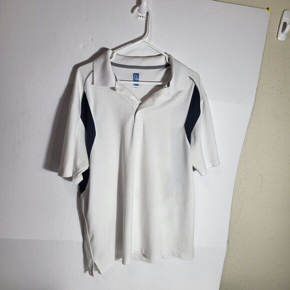 Other - Shirt White Navy PGA Tour AirFlux Mens XL  Short Sleeve Collared Golf Polo